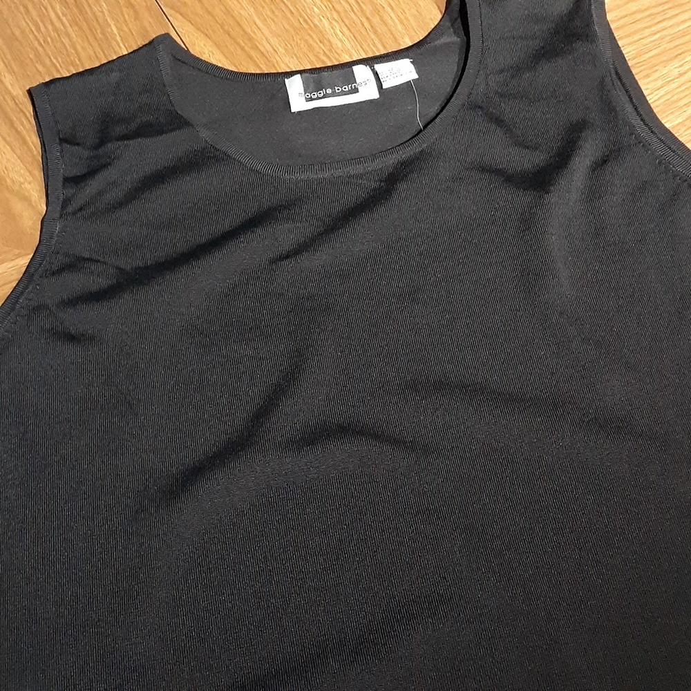 Maggie Barnes Womens 2X Knit Tank Black Career